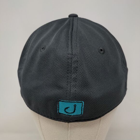 Avid Fish Fitted Hat Black L/XL Embroidered Pukka Vent Holes Outdoor - Picture 5 of 9